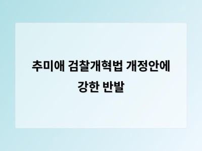 추미애 검찰개혁 법안에 화를 내며 검찰 권한 강화 우려 표출