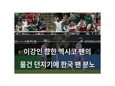 이강인 향한 멕시코 팬의 물건 던지기에 한국 팬 분노